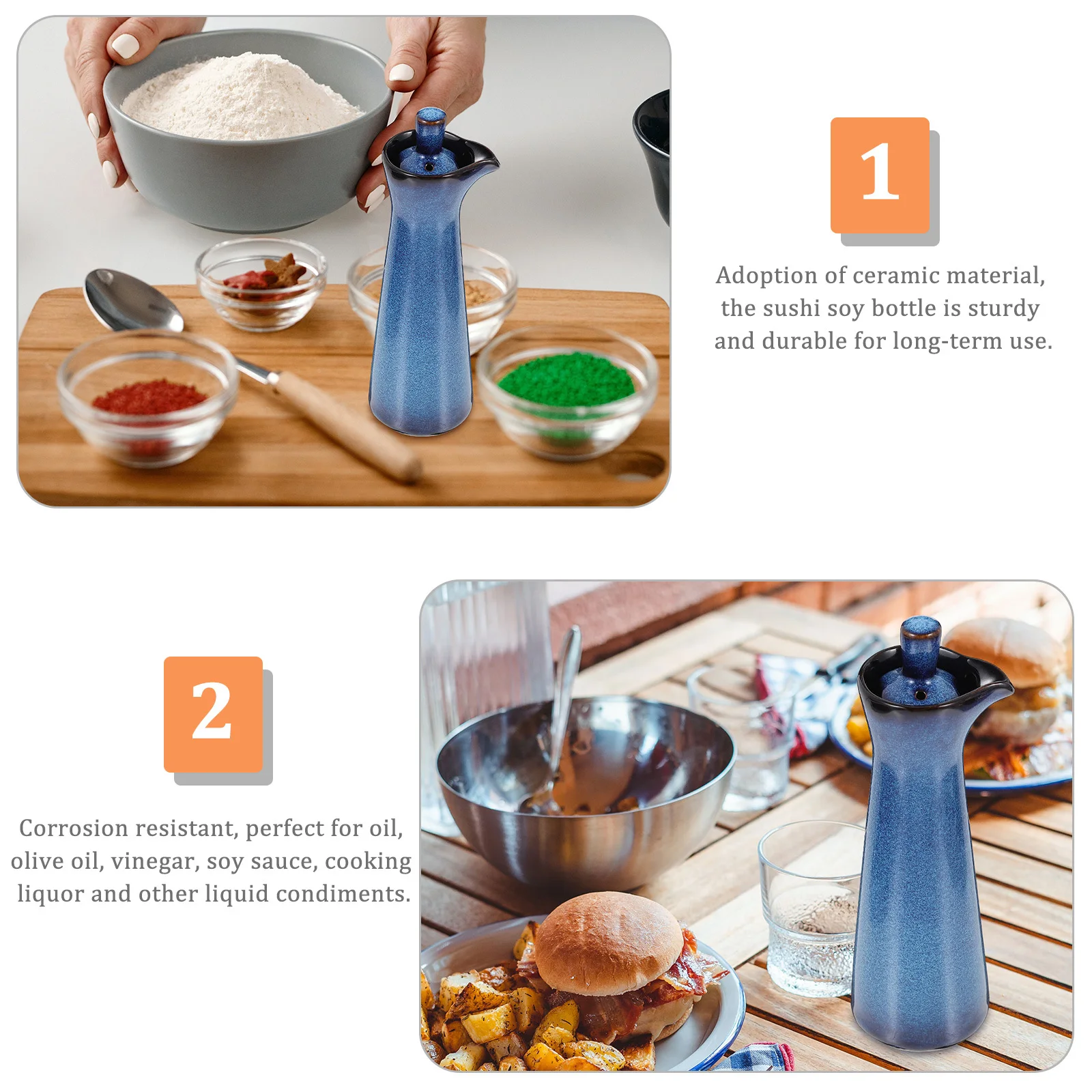 Kiln-Glazed Ceramic Seasoning Bottle Japanese Style Sturdy Oil Vinegar Soy Sauce Container Kitchen Condiment Storage Jar
Kiln-Glazed Ceramic Seasoning Bottle Japanese Style Sturdy Oil Vinegar Soy Sauce Container Kitchen Condiment Storage Jar