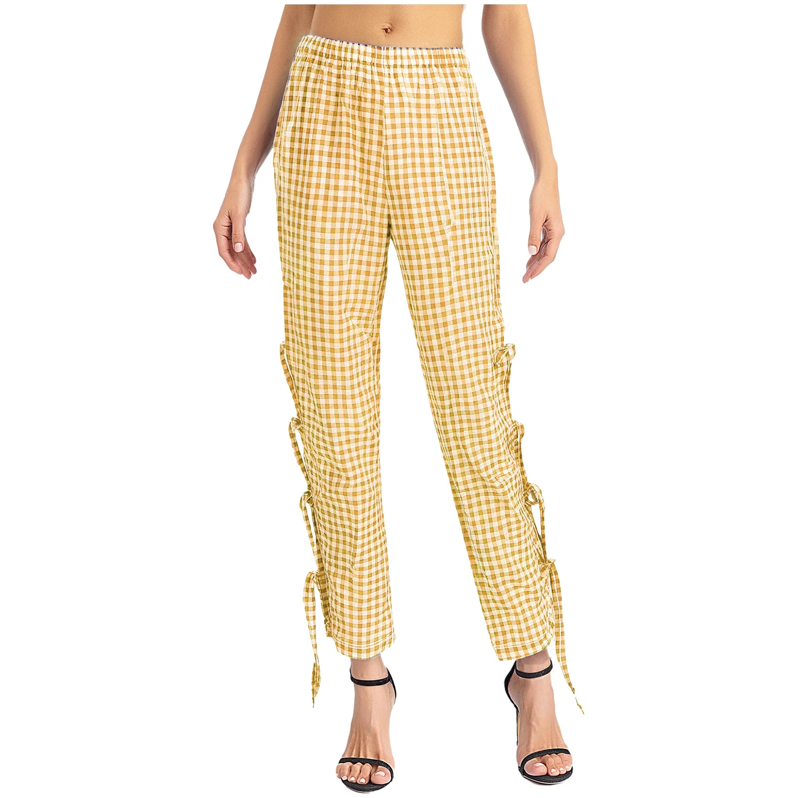 Women Fashion Plaid Print Long Pants Casual Side Lace-up Elastic Waist Wide Leg Pants Loose Trousers Pajamas Pants Loungewear
Women Fashion Plaid Print Long Pants Casual Side Lace-up Elastic Waist Wide Leg Pants Loose Trousers Pajamas Pants Loungewear