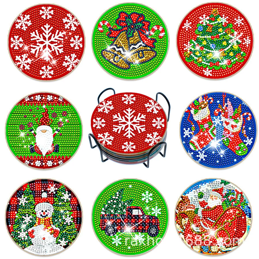 Diamond painted coaster with Christmas tree pattern coaster (with stand) - DIY diamond art craft kit for home decoration
Diamond painted coaster with Christmas tree pattern coaster (with stand) - DIY diamond art craft kit for home decoration