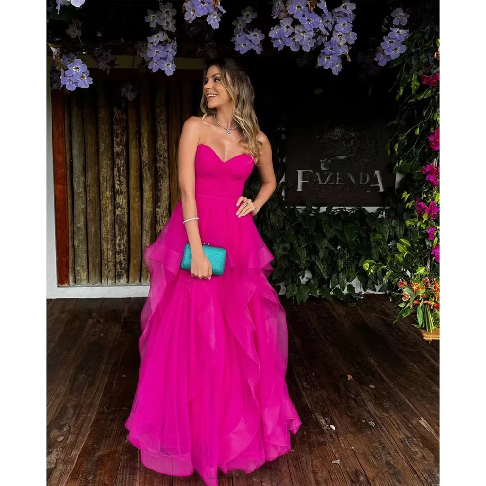 Cathy Customized Pink Sweetheart Neck Multilayer Pleats Prom Dresses A-Line Backless vestidos de noiva Sleeveless Formal Evening
Cathy Customized Pink Sweetheart Neck Multilayer Pleats Prom Dresses A-Line Backless vestidos de noiva Sleeveless Formal Evening