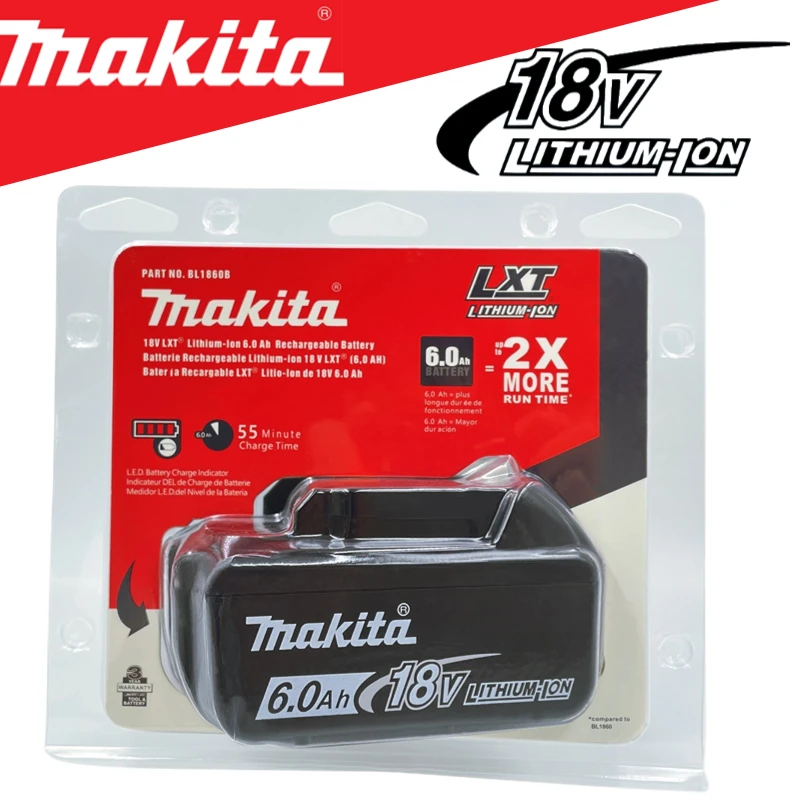100% Makita Original 18V 6000mAh Lithium ion Rechargeable Battery 18v drill Replacement Batteries BL1860 BL1830 BL1850 BL1860B
100% Makita Original 18V 6000mAh Lithium ion Rechargeable Battery 18v drill Replacement Batteries BL1860 BL1830 BL1850 BL1860B