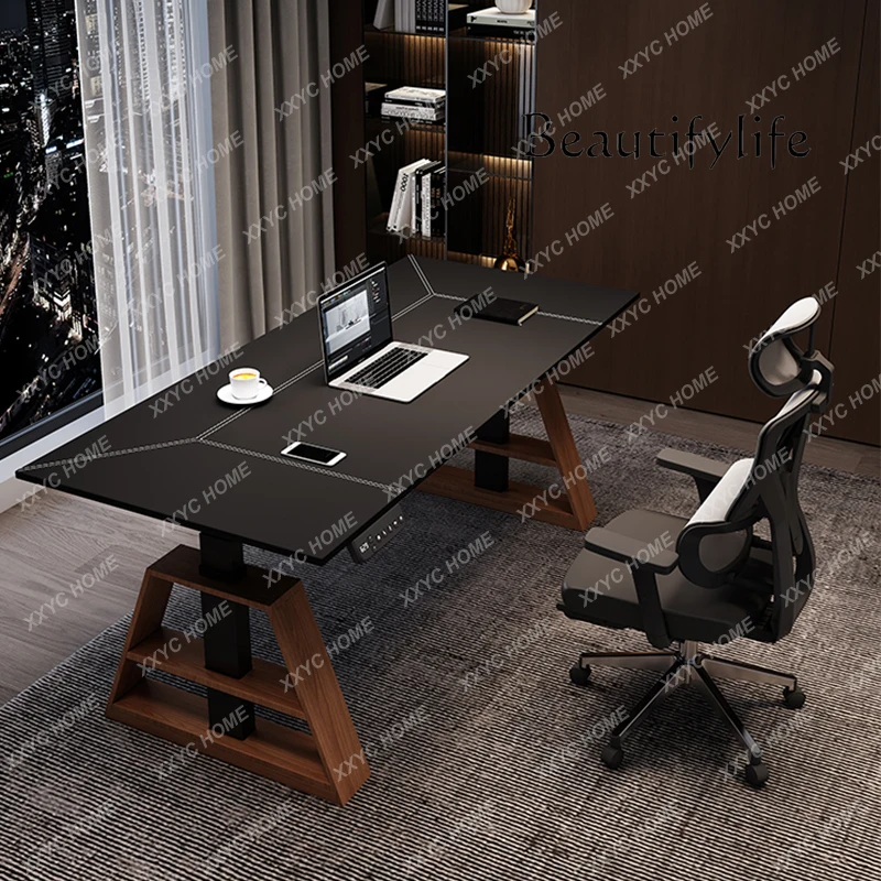 Saddle leather electric intelligent lifting desk solid wood computer desk household small apartment office study table
Saddle leather electric intelligent lifting desk solid wood computer desk household small apartment office study table