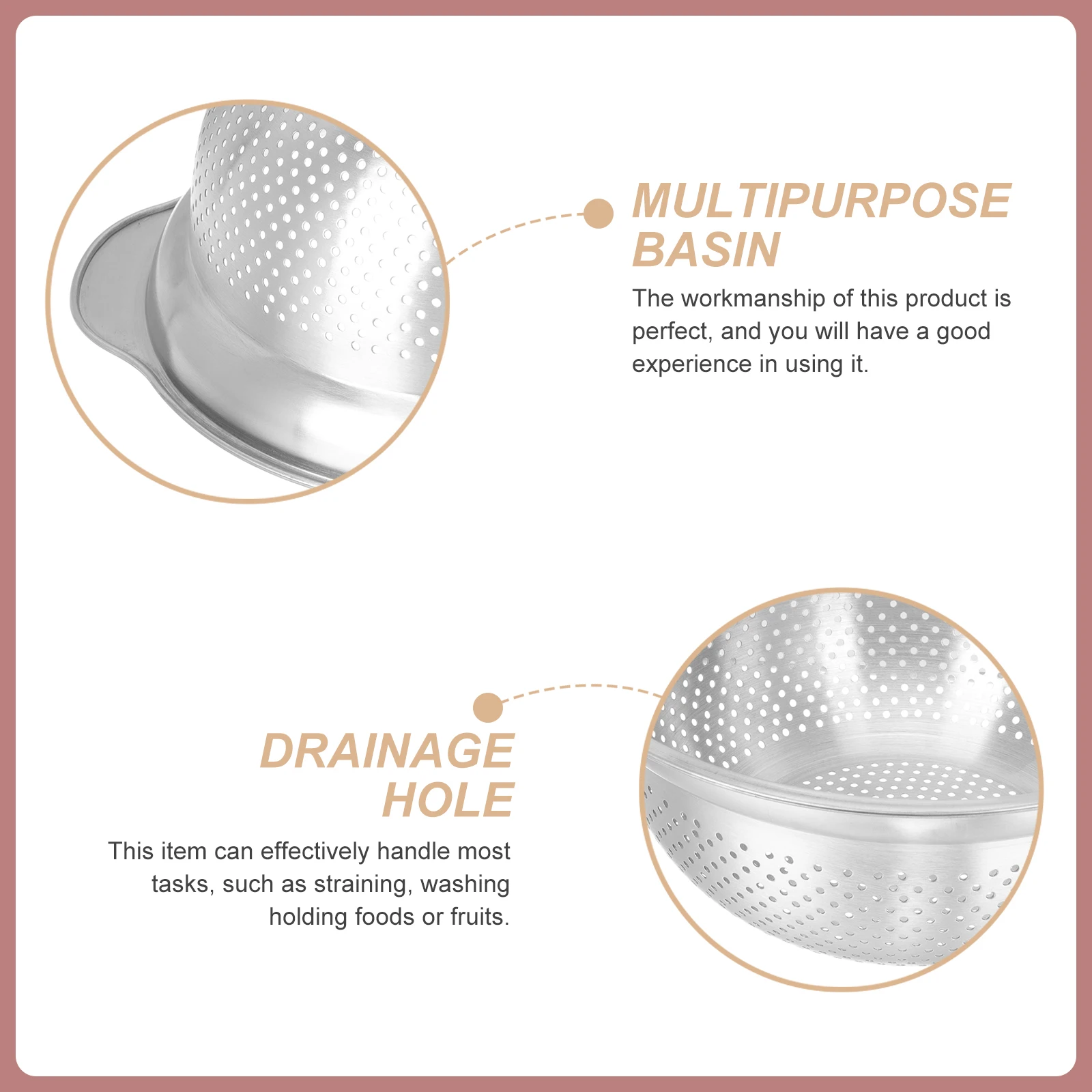 Thickened Multi-purpose Pot 304 Stainless Steel Colander Deep Strainer Basket for Rice Washing Vegetable Fruit Noodle Drainage
Thickened Multi-purpose Pot 304 Stainless Steel Colander Deep Strainer Basket for Rice Washing Vegetable Fruit Noodle Drainage