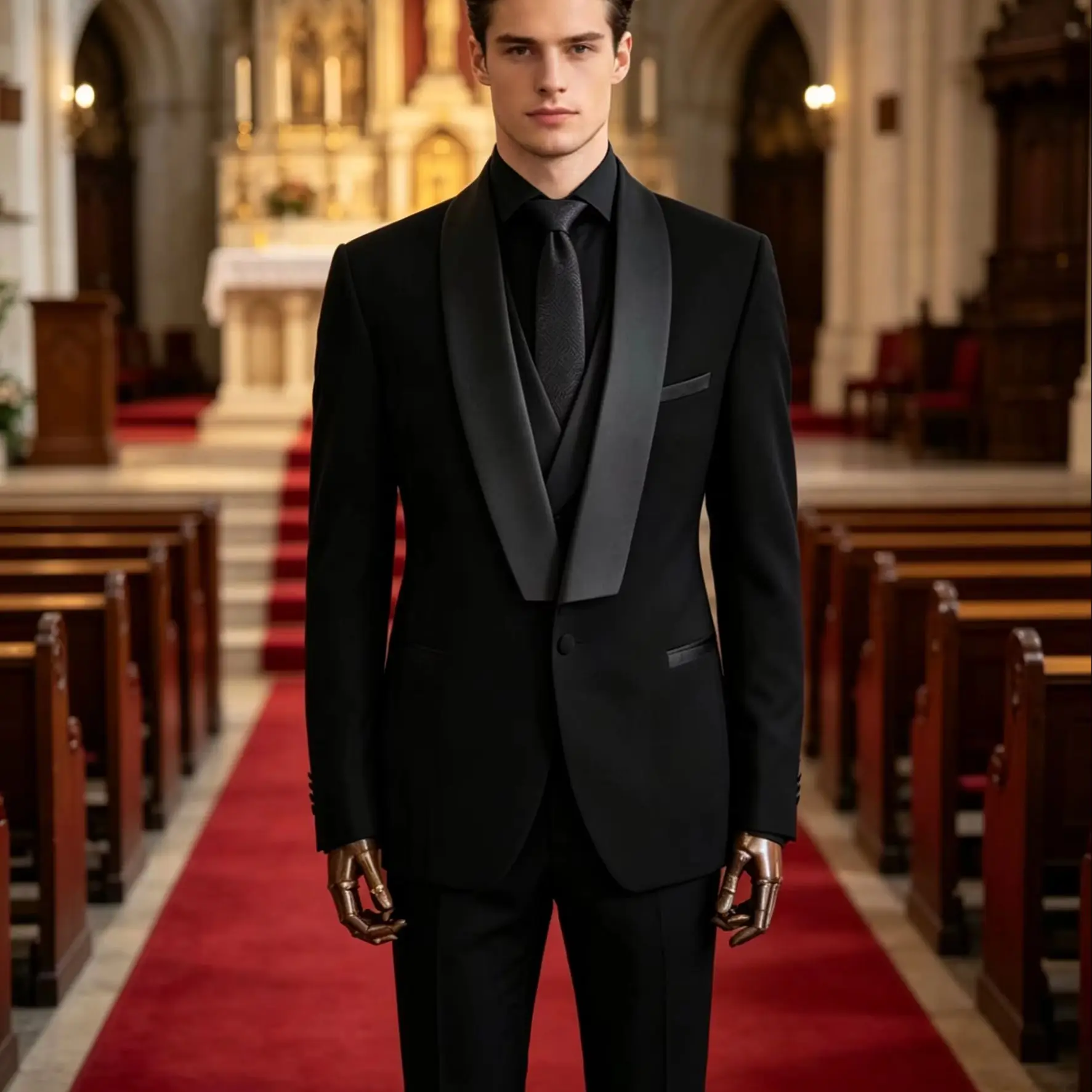 Slim Fit Black 3-Piece Men's Tuxedo Elegant Groom Shawl Lapel Blazer Vest Pants Set for Wedding Business Prom Male Men Clothes
Slim Fit Black 3-Piece Men's Tuxedo Elegant Groom Shawl Lapel Blazer Vest Pants Set for Wedding Business Prom Male Men Clothes