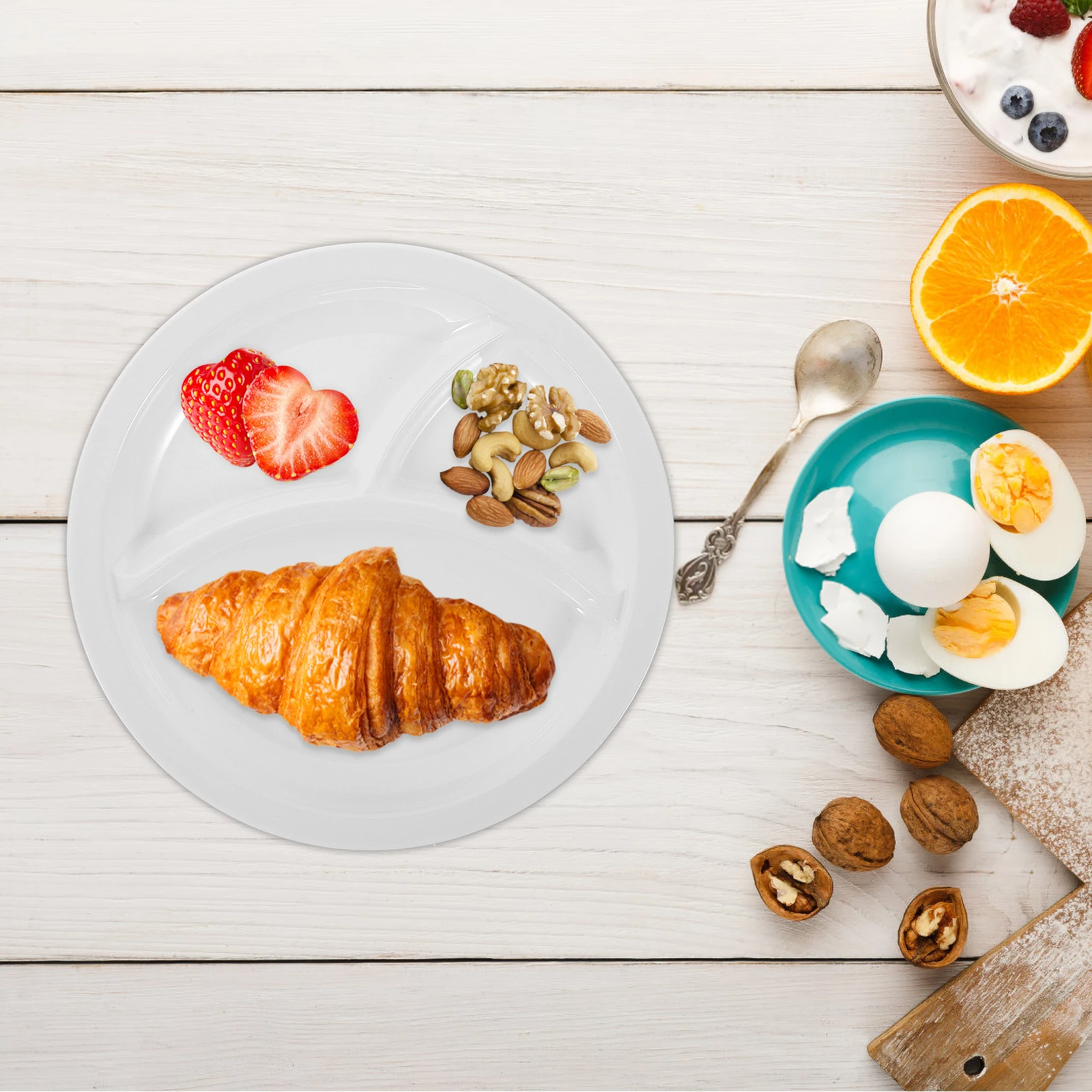 Lightweight Three Grid Dinner Plate Durable Melamine Divided Food Dish School Lunch Box Portable Snack Serving Plate
Lightweight Three Grid Dinner Plate Durable Melamine Divided Food Dish School Lunch Box Portable Snack Serving Plate