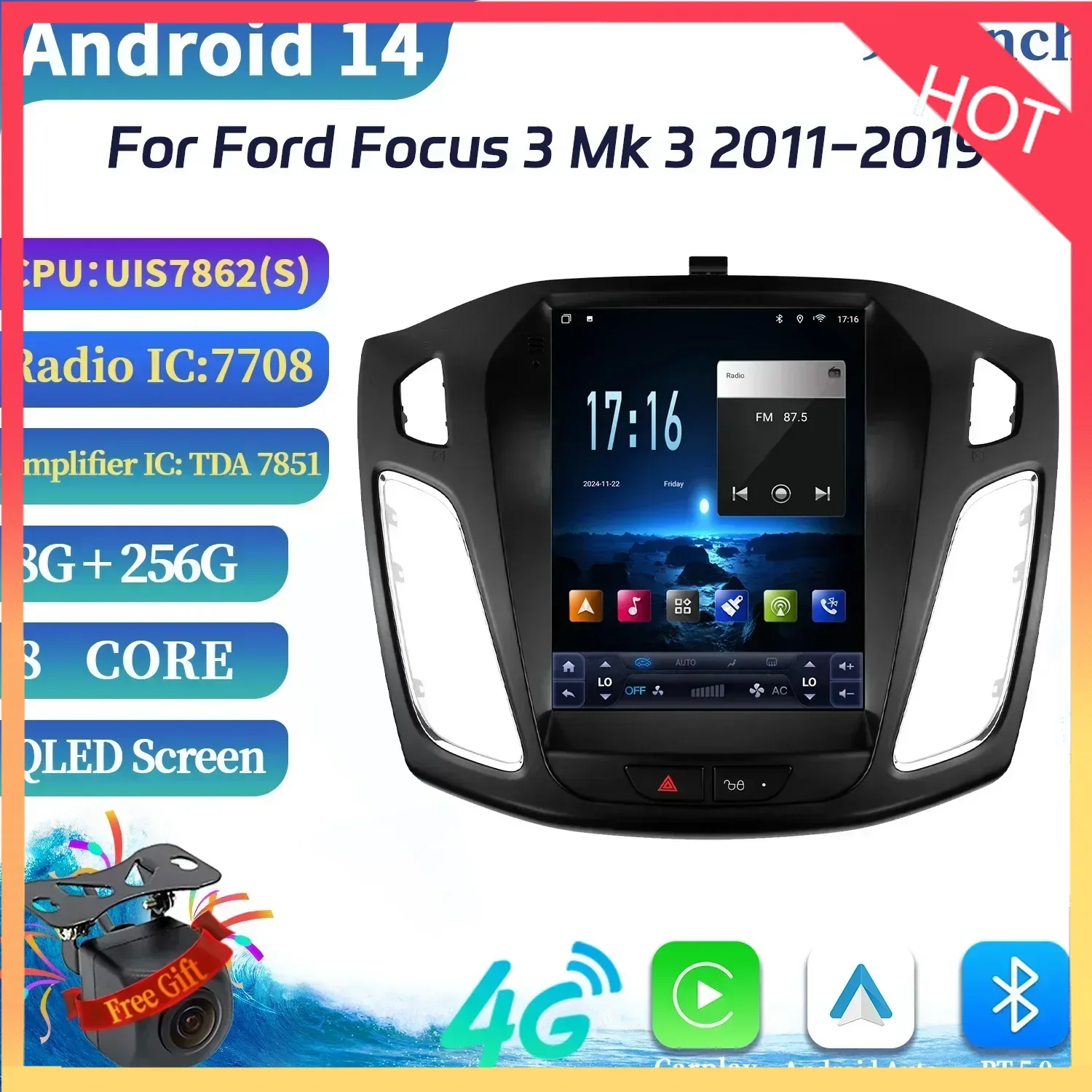 9.7inch Car Radio For Ford Focus 3 Mk 3 2011-2019 4G GPS Multimedia Wireless Bluetooth Carplay Head Unit Screen Stereo UIS7862
9.7inch Car Radio For Ford Focus 3 Mk 3 2011-2019 4G GPS Multimedia Wireless Bluetooth Carplay Head Unit Screen Stereo UIS7862