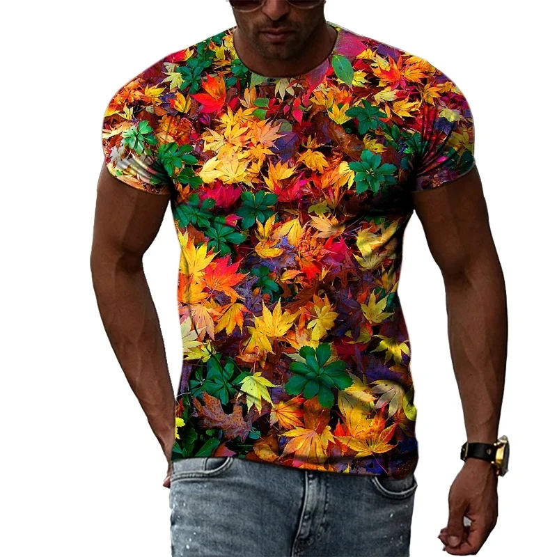 Summer Fashion Exclusive Creative Autumn Leaf Pattern Men's T-shirt Casual Personalized O-neck Comfortable Large Top
Summer Fashion Exclusive Creative Autumn Leaf Pattern Men's T-shirt Casual Personalized O-neck Comfortable Large Top