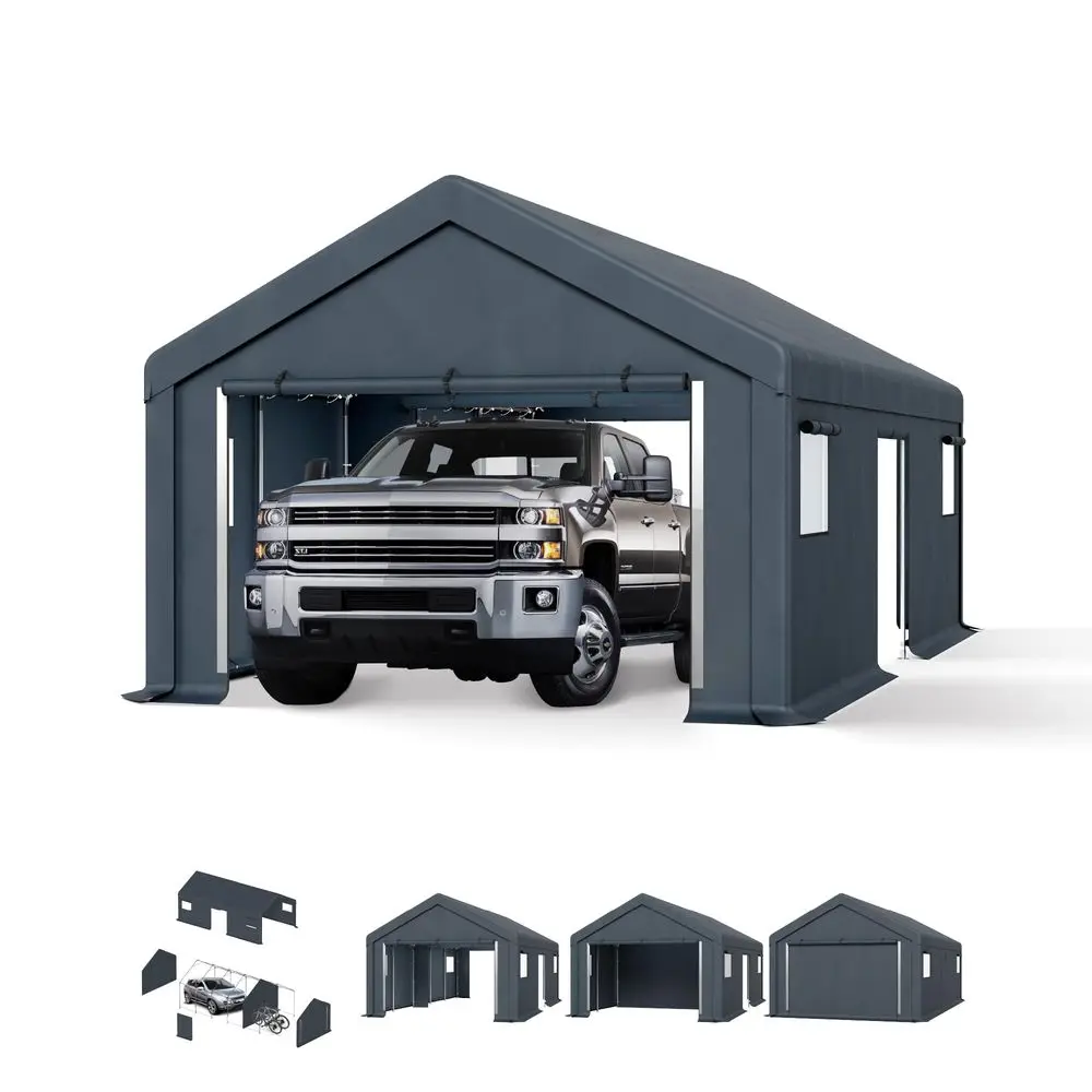 13X24ft Carport, Portable Carports Outdoor Storage Shelter Shed Garage Canopy with Roll up Zipper Doors amp Vents Waterproof UV
13X24ft Carport, Portable Carports Outdoor Storage Shelter Shed Garage Canopy with Roll up Zipper Doors amp Vents Waterproof UV