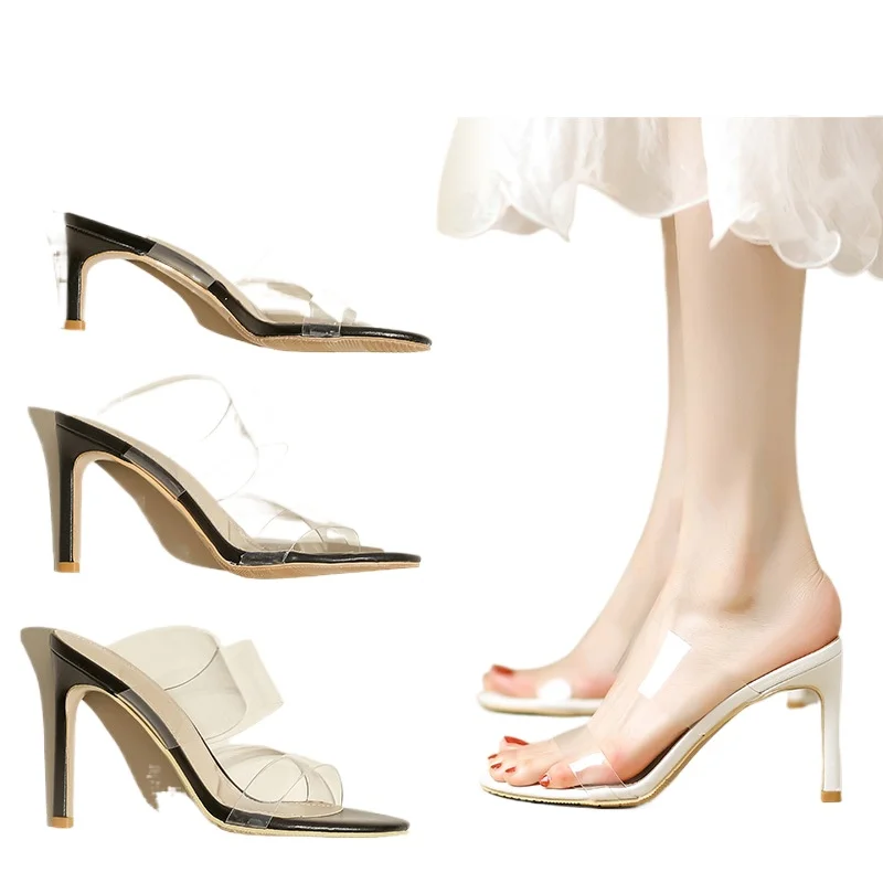 2024 New Fashion PVC Transparent Sexy High Heel Pointed Toe Peep Toe Women Summer Slippers Slip on Women Shoes
2024 New Fashion PVC Transparent Sexy High Heel Pointed Toe Peep Toe Women Summer Slippers Slip on Women Shoes