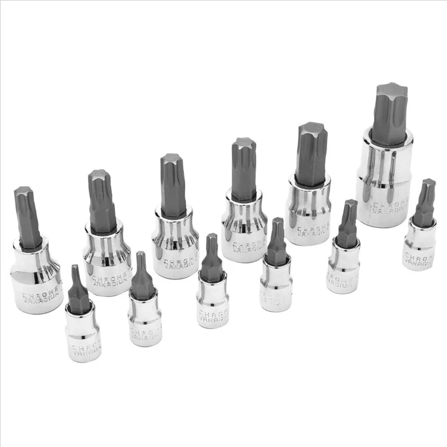 W38802 Star Bit Socket Set, 12-Piece for DIY Repair Automotive Maintenance, Black with Ergonomic Grip, Durable Chrome-Vanadium
W38802 Star Bit Socket Set, 12-Piece for DIY Repair Automotive Maintenance, Black with Ergonomic Grip, Durable Chrome-Vanadium