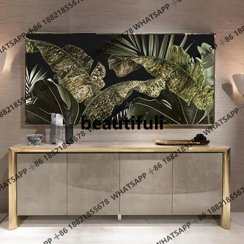 Итальянский боковой шкаф Постмодернистский простой входной шкаф из нержавеющей стали Шкаф для телевизора в спальне
Итальянский боковой шкаф Постмодернистский простой входной шкаф из нержавеющей стали Шкаф для телевизора в спальне