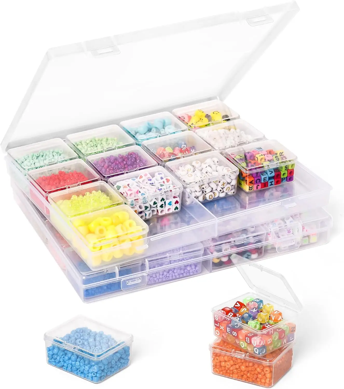 32 Pcs Bead Organizer Box, Clear Plastic Storage Containers with Hinged Lids & Labels for Jewelry, Crafts, Small Parts
32 Pcs Bead Organizer Box, Clear Plastic Storage Containers with Hinged Lids & Labels for Jewelry, Crafts, Small Parts