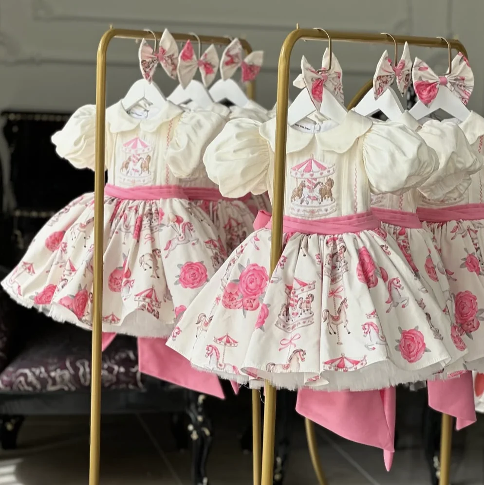 Baby Girl Summer Cartoon Carousel Embroidery Printed Turkish Vintage Princess Ball Gown Dress for Birthday Party Eid Photography
Baby Girl Summer Cartoon Carousel Embroidery Printed Turkish Vintage Princess Ball Gown Dress for Birthday Party Eid Photography