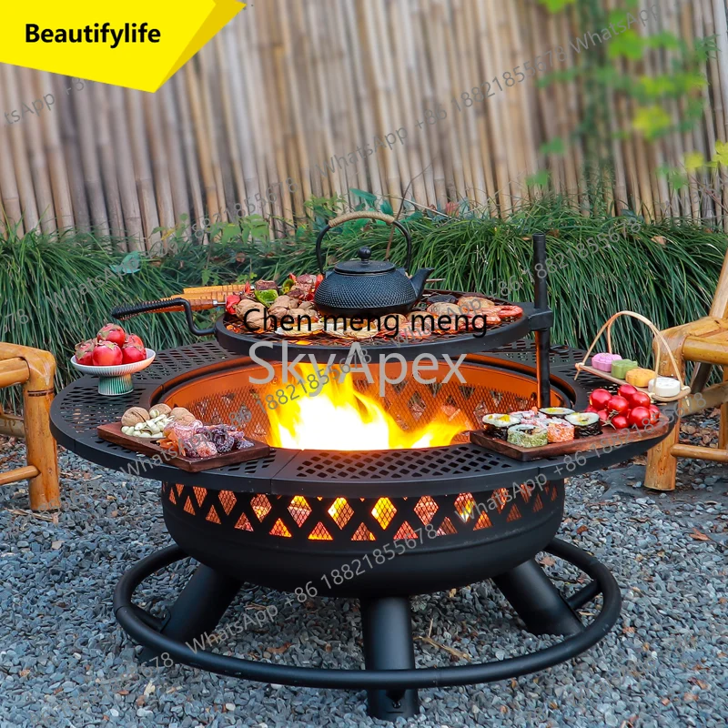 Уличный круглый гриль-барбекю A55, 36 дюймов, черный, из нержавеющей стали, для сада и двора, бездымный, жаропрочный
Уличный круглый гриль-барбекю A55, 36 дюймов, черный, из нержавеющей стали, для сада и двора, бездымный, жаропрочный