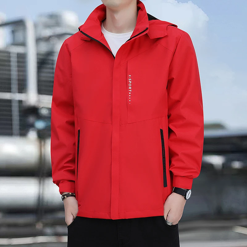 Red Men's Jaet Outdoor Waterproof Spring Autumn Casual Versatile Men's Coat Windproof Long Sve Zipper Closure No Hat
Red Men's Jaet Outdoor Waterproof Spring Autumn Casual Versatile Men's Coat Windproof Long Sve Zipper Closure No Hat