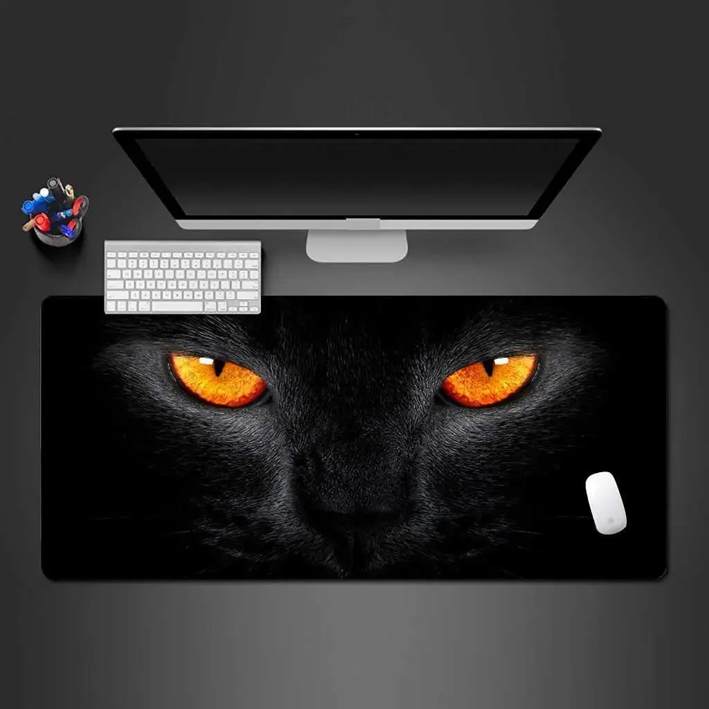 Yellow Cat Eyes Gaming Mouse Mat Black Animal Large Mouse Pad with Non-Slip Rubber Stitched Edges for Office Working 80x30 cm
Yellow Cat Eyes Gaming Mouse Mat Black Animal Large Mouse Pad with Non-Slip Rubber Stitched Edges for Office Working 80x30 cm