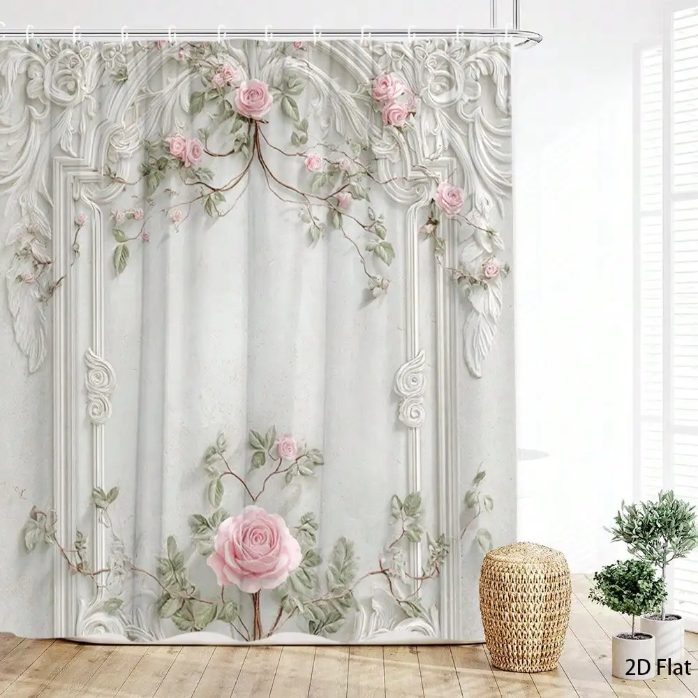 1PC/4PC Retro Rose Bathroom Decoration Set, Home Bathroom Curtain with 12 Hooks, Bath Mat, U-shaped Floor Mat
1PC/4PC Retro Rose Bathroom Decoration Set, Home Bathroom Curtain with 12 Hooks, Bath Mat, U-shaped Floor Mat