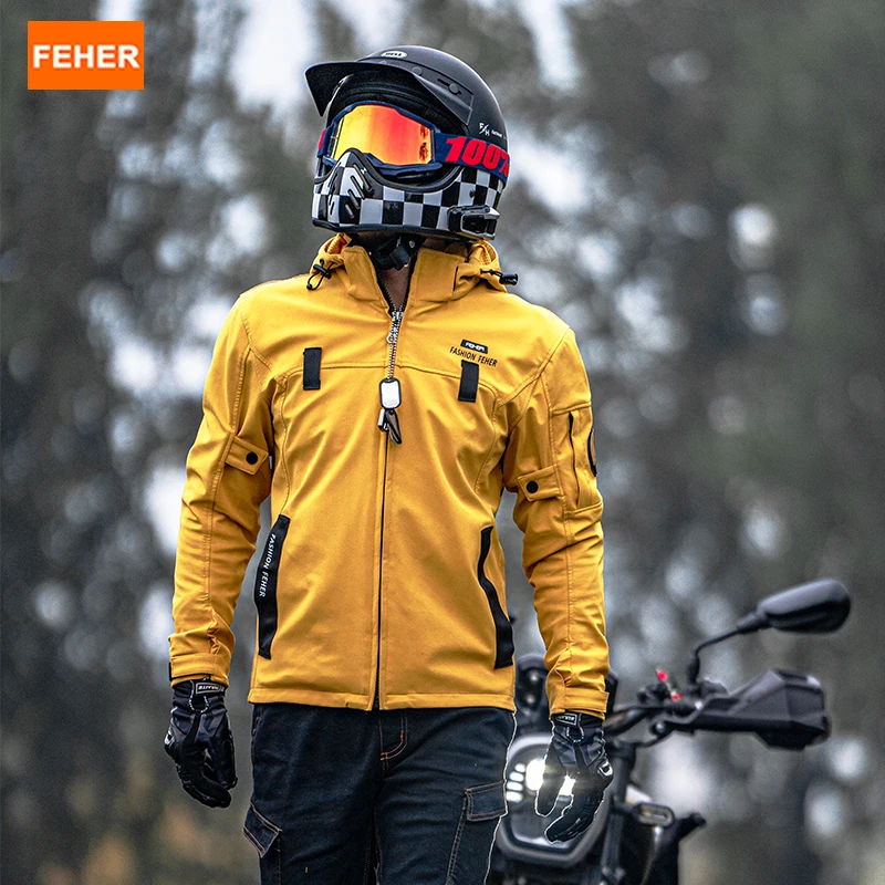 FEHER All Seasons Motorcycle Jacket Waterproof Motorbike Casual Jackets Unisex with CE Protective Gear Suitable for Moto Riding
FEHER All Seasons Motorcycle Jacket Waterproof Motorbike Casual Jackets Unisex with CE Protective Gear Suitable for Moto Riding