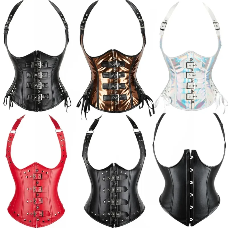 Faux Leather Corset Top with Straps Steampunk Bustier Underbust Waist Trainer Vest Gothic Women Vintage Sexy Korset Lingerie
Faux Leather Corset Top with Straps Steampunk Bustier Underbust Waist Trainer Vest Gothic Women Vintage Sexy Korset Lingerie