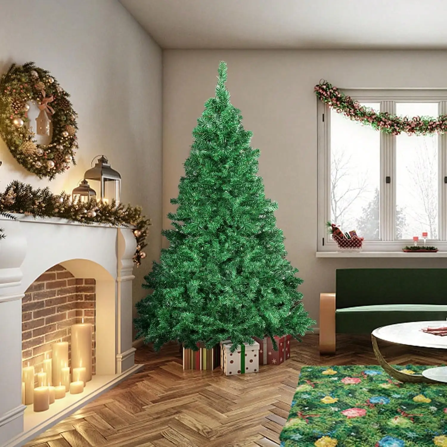 7ft Premium Artificial Spruce Holiday Christmas Pine Tree For Home, Office, Party Decoration With 1000 Branch Tips
7ft Premium Artificial Spruce Holiday Christmas Pine Tree For Home, Office, Party Decoration With 1000 Branch Tips