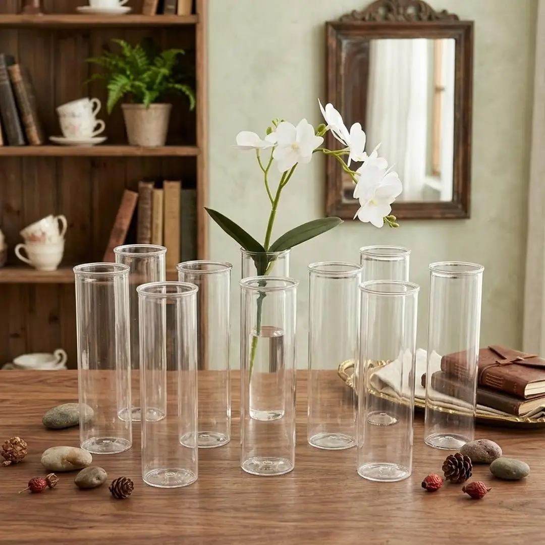 15/20 Pcs Set Plastic Cylindrical Vases, Mini Clear Tall Vase for Centerpieces, DIY Wedding Table Decoration Supplies, High Tran
15/20 Pcs Set Plastic Cylindrical Vases, Mini Clear Tall Vase for Centerpieces, DIY Wedding Table Decoration Supplies, High Tran