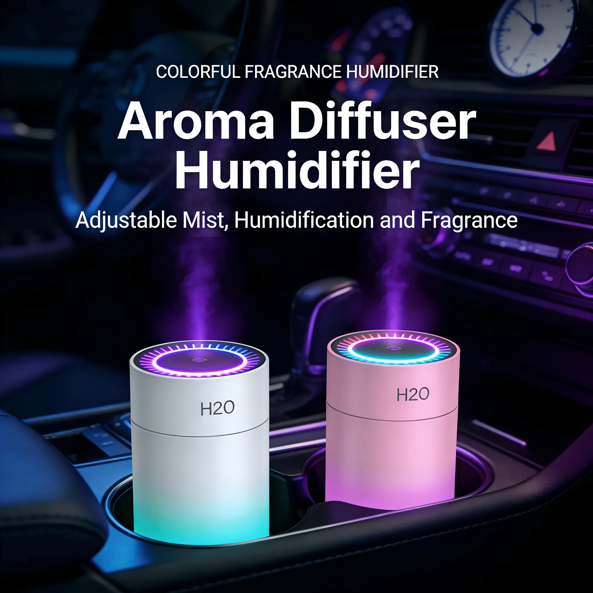 Portable USB Car Diffuser Humidifier, Mini Cool Mist Aromatherapy Essential Oil Diffuser, Air Freshener For Car, Home, Office & Bedroom (White/Pink/Gray)
Portable USB Car Diffuser Humidifier, Mini Cool Mist Aromatherapy Essential Oil Diffuser, Air Freshener For Car, Home, Office & Bedroom (White/Pink/Gray)