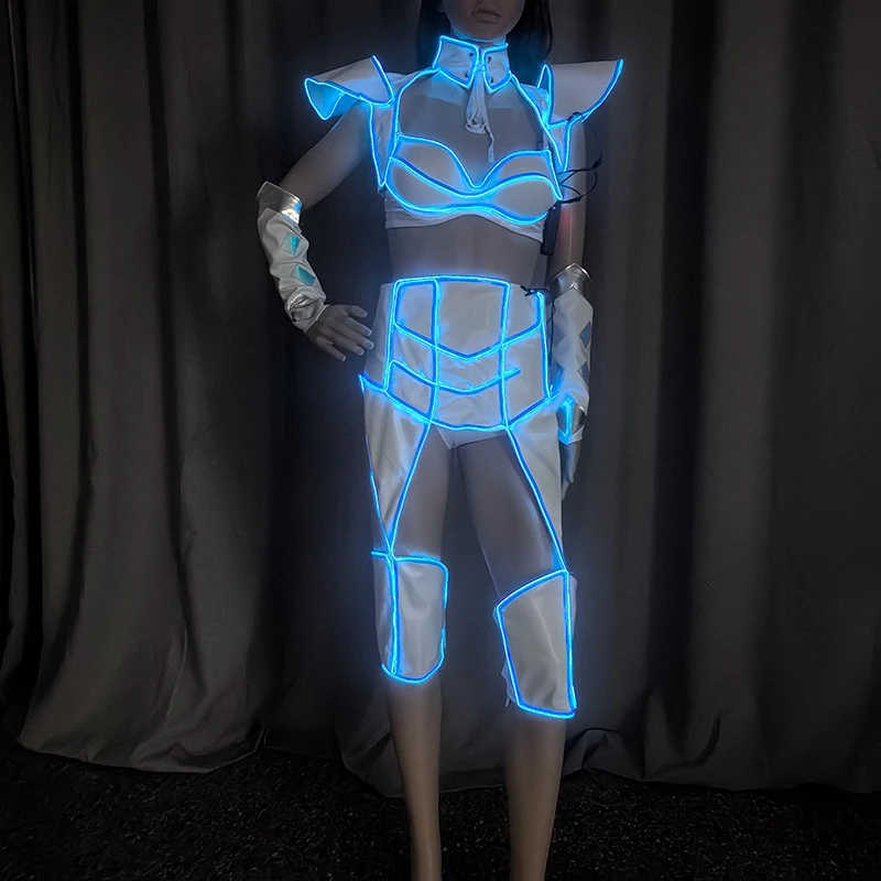 EL light-up costume Halloween Roman female warrior cosplay costume masquerade ice blue light-up women's sexy outfit
EL light-up costume Halloween Roman female warrior cosplay costume masquerade ice blue light-up women's sexy outfit