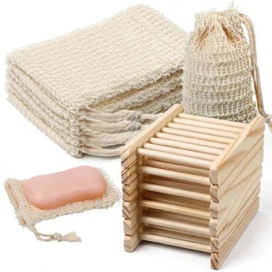 60 Pcs Soap Exfoliating Bag Holder Set, Including 30 Mesh Bath Soap Saver Container and 30 Bamboo Wood Soaps Holder Tray, Natur
60 Pcs Soap Exfoliating Bag Holder Set, Including 30 Mesh Bath Soap Saver Container and 30 Bamboo Wood Soaps Holder Tray, Natur