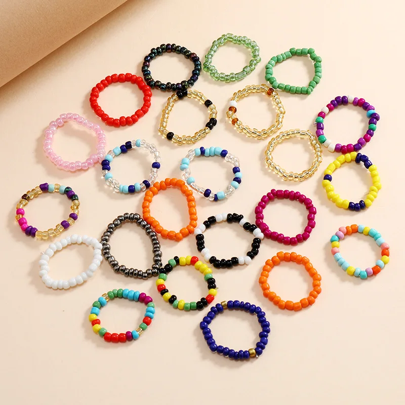 2025 Simple mixed color rice bead beaded elastic ring fashion ins style color rice bead ring gift
2025 Simple mixed color rice bead beaded elastic ring fashion ins style color rice bead ring gift