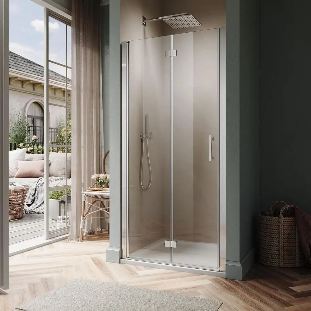 Hinged Shower Door, 33.5-35 Wide, 72 Tall, 1/4 Clear Glass, Chrome Finish
Hinged Shower Door, 33.5-35 Wide, 72 Tall, 1/4 Clear Glass, Chrome Finish