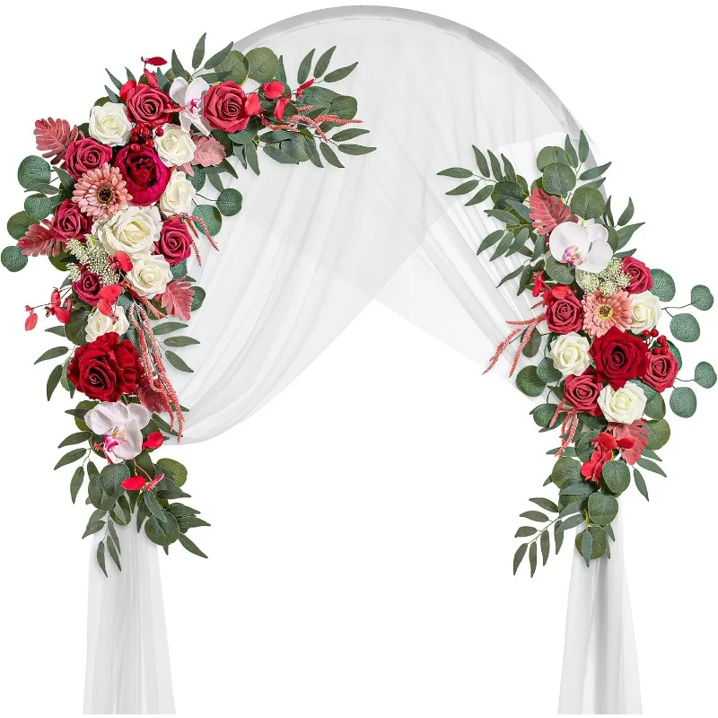 Wedding Arch Flowers, Artificial Flowers for Decoration, 2pcs Flower Swag and 1 pcs Semi-Sheer Chiffon Table Runner Swag
Wedding Arch Flowers, Artificial Flowers for Decoration, 2pcs Flower Swag and 1 pcs Semi-Sheer Chiffon Table Runner Swag