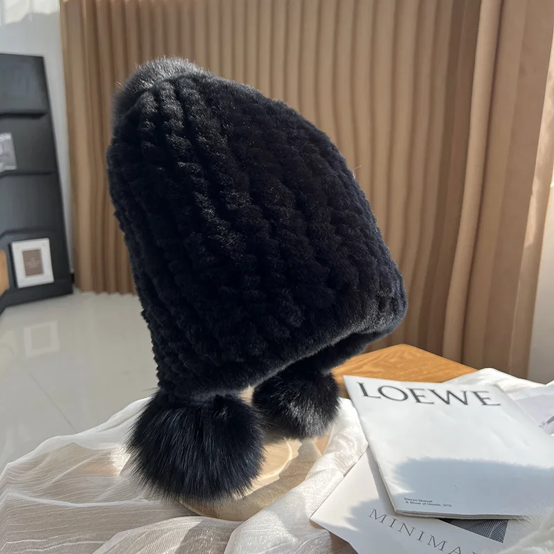 Women's Fashion Rabbit Fur Straw Hat Hairball Bun Hat Thickened Warm Adult Ear Protection Hat Outdoor Travel Cold Caps
Women's Fashion Rabbit Fur Straw Hat Hairball Bun Hat Thickened Warm Adult Ear Protection Hat Outdoor Travel Cold Caps