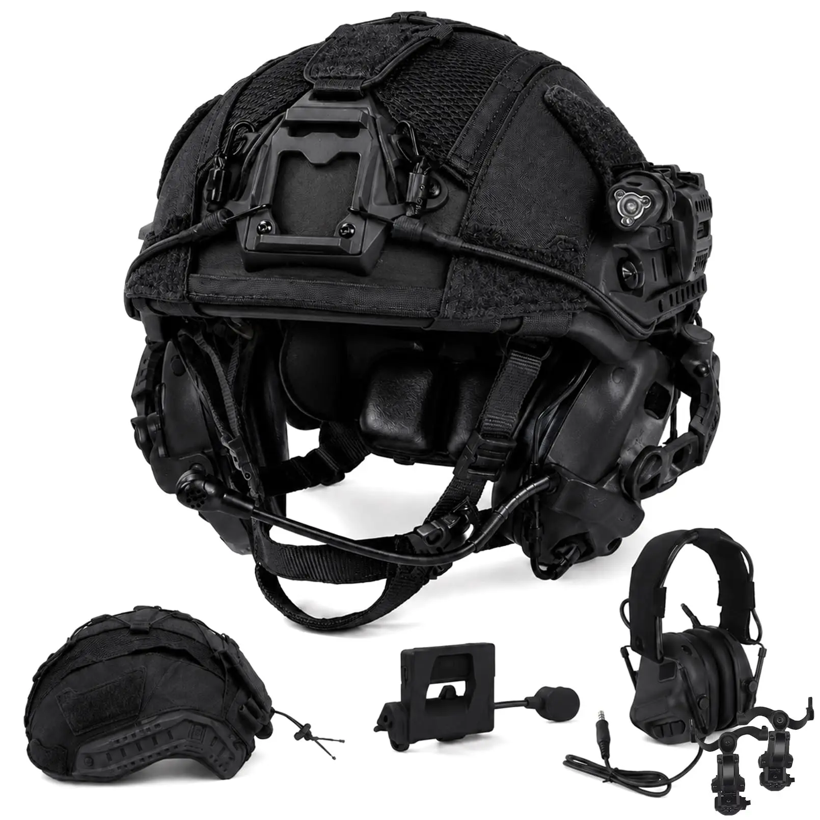 Tactical Airsoft Helmet set with Tactical Headset Rail Mount LED Light Mesh Cover,FAST Helmet for Training Wargames Paintball
Tactical Airsoft Helmet set with Tactical Headset Rail Mount LED Light Mesh Cover,FAST Helmet for Training Wargames Paintball