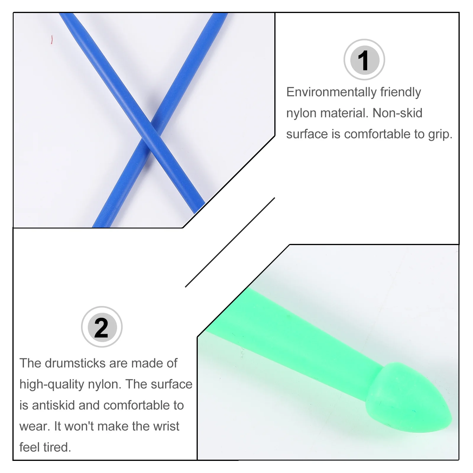 2Pairs Nylon Electronic Drum Sticks Non-Slip Grip Ergonomic Comfortable for Daily Practice Concerts Performance Professional
2Pairs Nylon Electronic Drum Sticks Non-Slip Grip Ergonomic Comfortable for Daily Practice Concerts Performance Professional