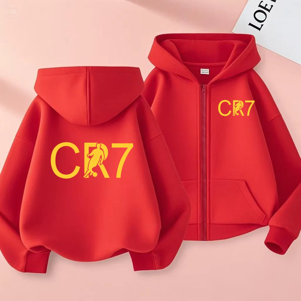 Children's Football Cardigan Zipper Style CR7 Hoodies Letter Sweatshirt Boys Girls 3-12Yrs Loose Casual Charming Sports Clothing 
Children's Football Cardigan Zipper Style CR7 Hoodies Letter Sweatshirt Boys Girls 3-12Yrs Loose Casual Charming Sports Clothing