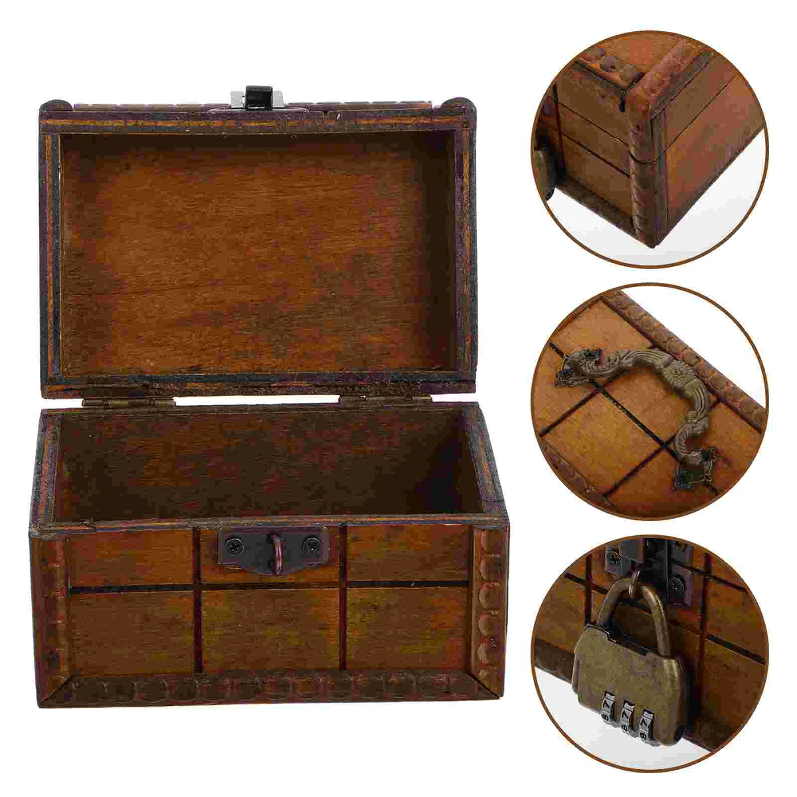 Vintage Wooden Storage Box Small Decorative Case Lockable Jewelry Container Craft Home Chest Style Storage
Vintage Wooden Storage Box Small Decorative Case Lockable Jewelry Container Craft Home Chest Style Storage