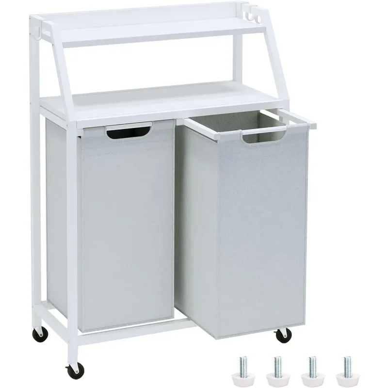 Laundry Hamper, Laundry Sorter 2 Section, Rolling Laundry Basket with Wheels, 2 Shelves, 2 × 14.5 Gal, Pull-Out and Removable
Laundry Hamper, Laundry Sorter 2 Section, Rolling Laundry Basket with Wheels, 2 Shelves, 2 × 14.5 Gal, Pull-Out and Removable