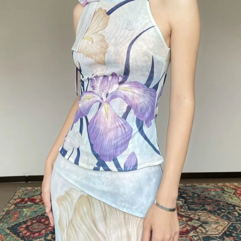 Y2k Iris Chrysanthemum Sleeveless Slim Fit Vest Top for Women+ High Waist Bodycon Skirts 2025 Summer New Two Piece Sets
Y2k Iris Chrysanthemum Sleeveless Slim Fit Vest Top for Women+ High Waist Bodycon Skirts 2025 Summer New Two Piece Sets