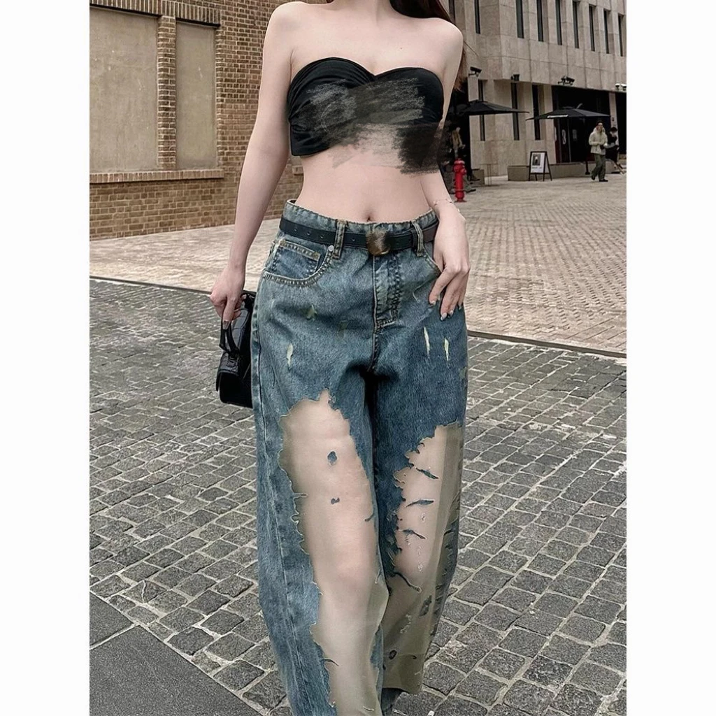 High Waist Design Sense Hollow out Texture Denim Jeans Women's 2024 New Retro Gradient Flared Pants for Taller Ladies
High Waist Design Sense Hollow out Texture Denim Jeans Women's 2024 New Retro Gradient Flared Pants for Taller Ladies