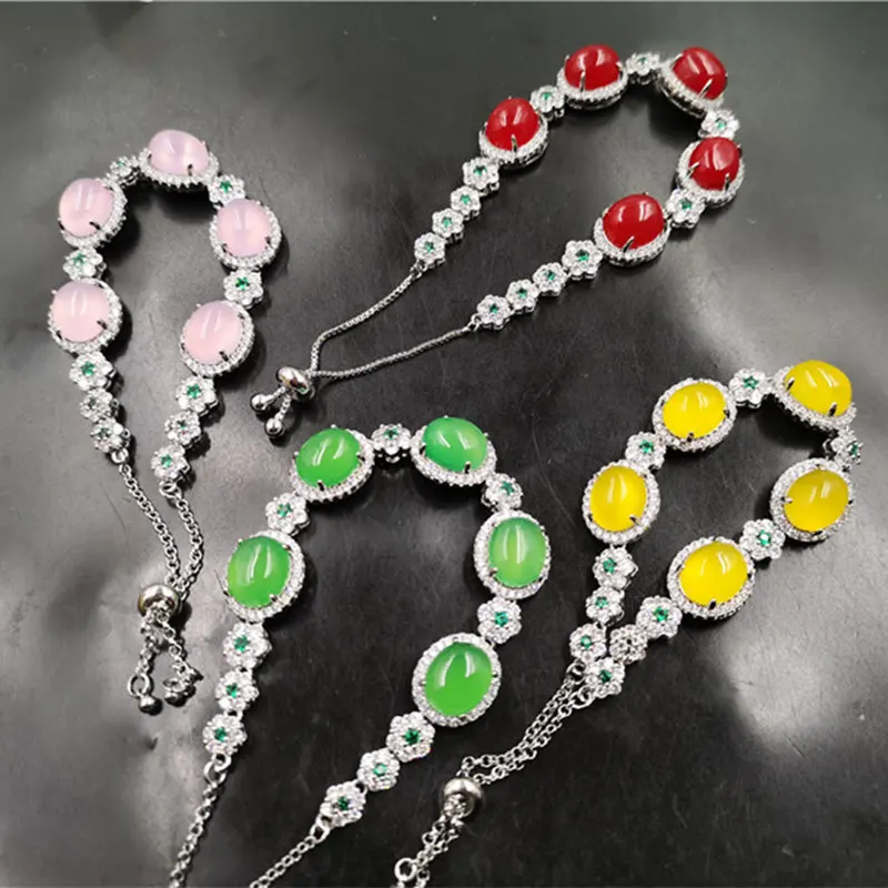 Inlaid Women'S Green Chalcedony New Stretchable Light Pink Agate Bracelet
Inlaid Women'S Green Chalcedony New Stretchable Light Pink Agate Bracelet