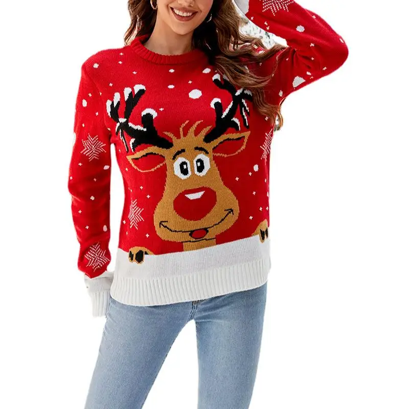 Cartoon Festival Thiened Knitted Sweater New Sle Long Sve Women's Top Faionable Autumn Season Color Crew Ne
Cartoon Festival Thiened Knitted Sweater New Sle Long Sve Women's Top Faionable Autumn Season Color Crew Ne