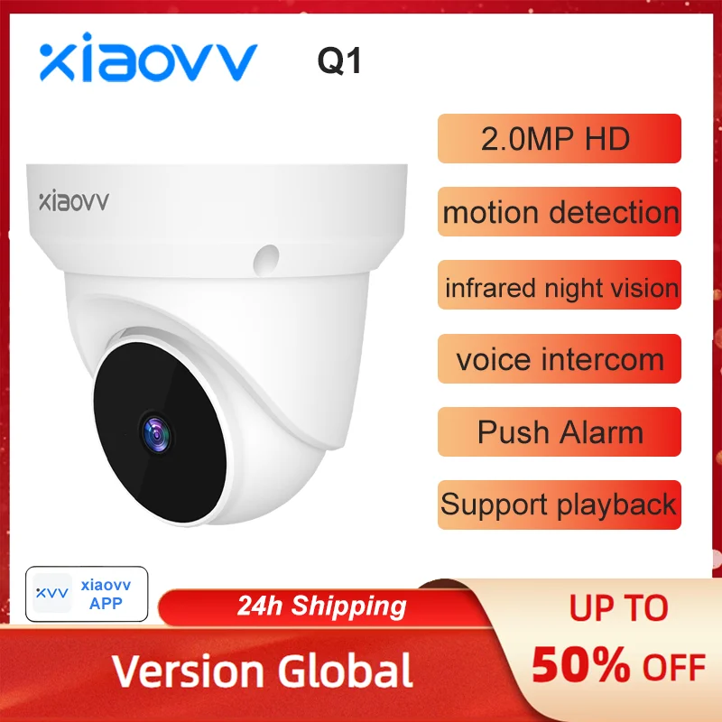 xiaovv Q1 3MP WiFi Security Camera Night Vision PTZ Rotation Two-way Talk Motion Alarm Message Easy Install Outdoor Indoor
xiaovv Q1 3MP WiFi Security Camera Night Vision PTZ Rotation Two-way Talk Motion Alarm Message Easy Install Outdoor Indoor
