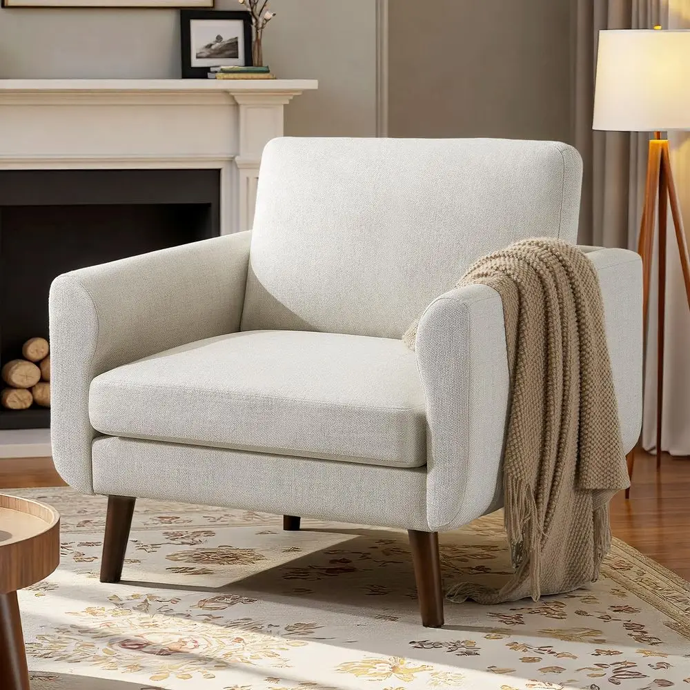 Accent Chair for Living Room, 37 MidCentury Modern Comfy Reading Chair, Linen Fabric Solid Wood Frame Armchair, Upholstered Bei
Accent Chair for Living Room, 37 MidCentury Modern Comfy Reading Chair, Linen Fabric Solid Wood Frame Armchair, Upholstered Bei