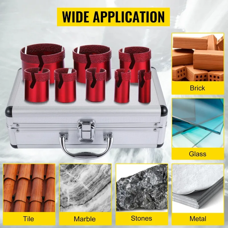 【Trending】TX 8PCS Diamond Hole Saw Set Drill 20mm-68mm Dry/Wet Cutting M14 Mounting Thread Drilling Tile Granite Marble Porcelai
【Trending】TX 8PCS Diamond Hole Saw Set Drill 20mm-68mm Dry/Wet Cutting M14 Mounting Thread Drilling Tile Granite Marble Porcelai