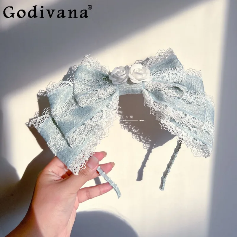 Multi Color Lace Kc Bow Hair Hoops Women's Original Handmade Lolita Style Headband Girls Summer Sweet Headwear Accessories
Multi Color Lace Kc Bow Hair Hoops Women's Original Handmade Lolita Style Headband Girls Summer Sweet Headwear Accessories