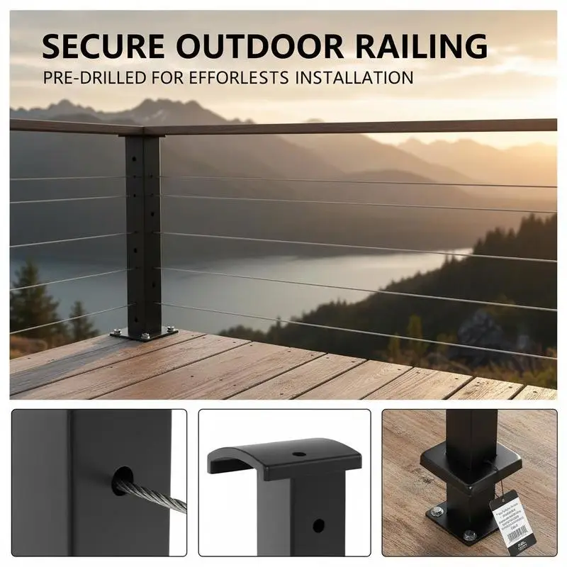 Horizontal Stair Balustrade Column 36x2x2 In For Deck Balcony Porch, Pre-Drilled Holes Horizontal Curved Bracket Metal Construction Black Finish 1-Pack
Horizontal Stair Balustrade Column 36x2x2 In For Deck Balcony Porch, Pre-Drilled Holes Horizontal Curved Bracket Metal Construction Black Finish 1-Pack