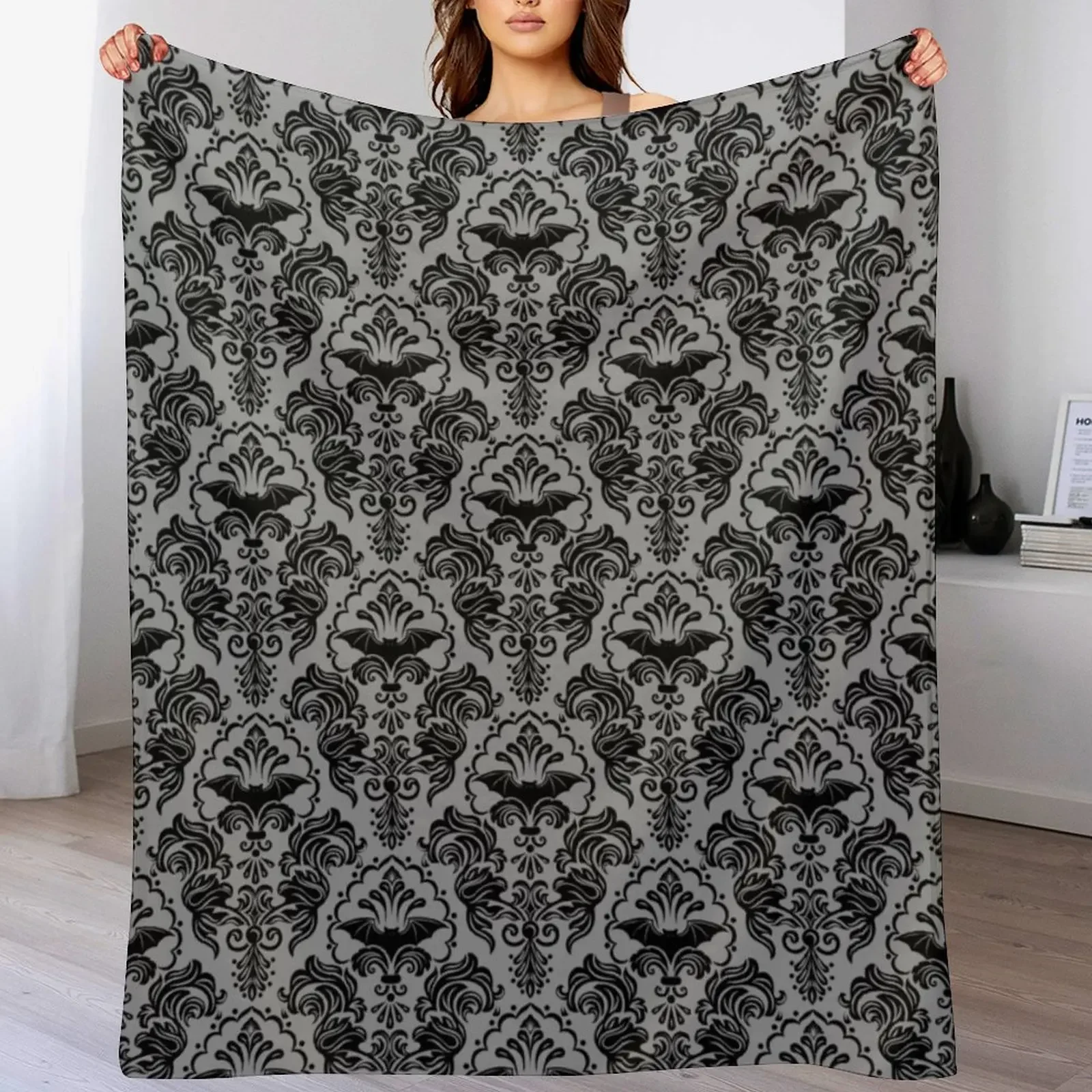 Bat Damask Throw Blanket Cozy Sofa Blanket for TV Watching Napping
Bat Damask Throw Blanket Cozy Sofa Blanket for TV Watching Napping
