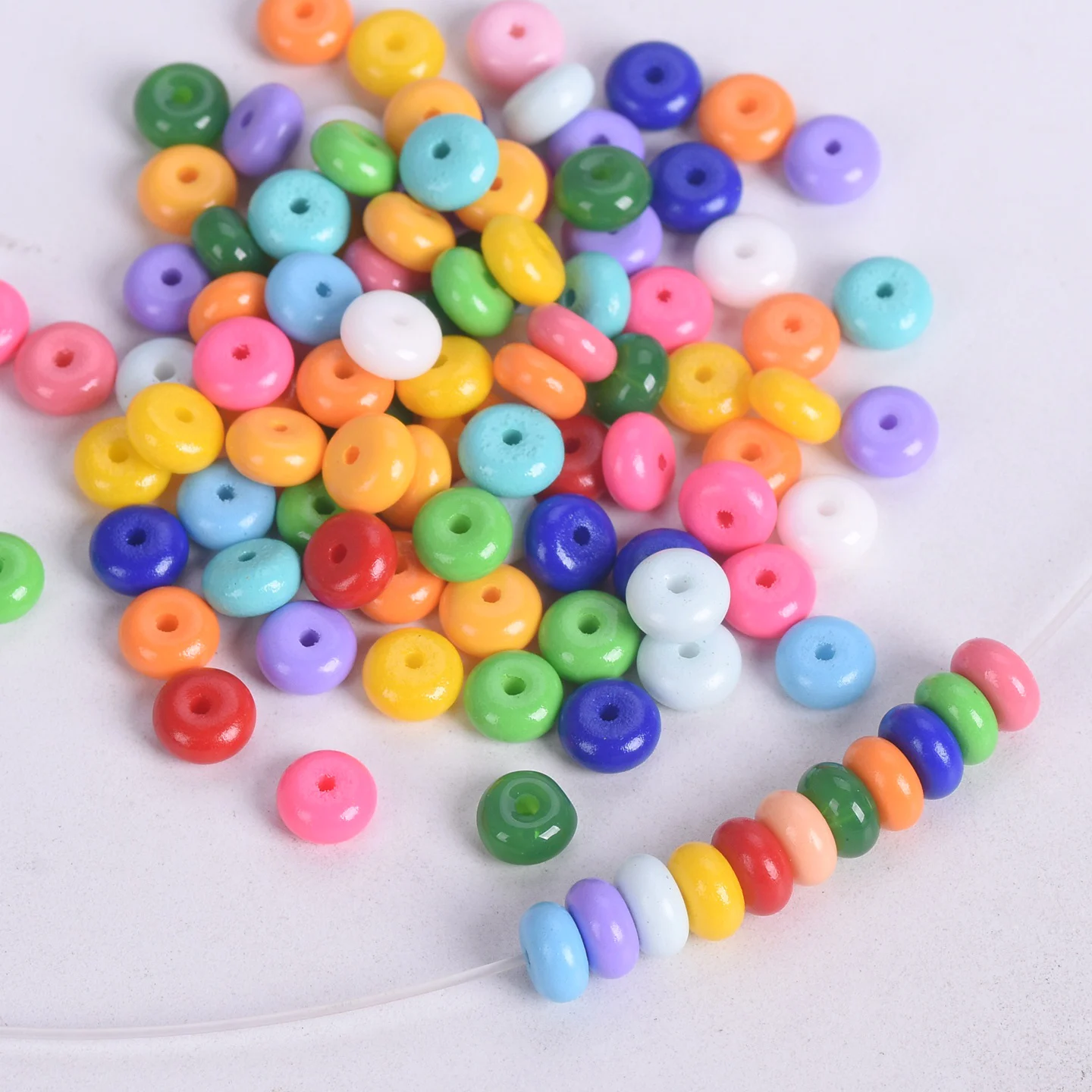 50pcs Rondelle Shape 6x3mm Coated Opaque Glass Loose Spacer Beads For Jewelry Making DIY Bracelet Crafts Supplies Findings
50pcs Rondelle Shape 6x3mm Coated Opaque Glass Loose Spacer Beads For Jewelry Making DIY Bracelet Crafts Supplies Findings