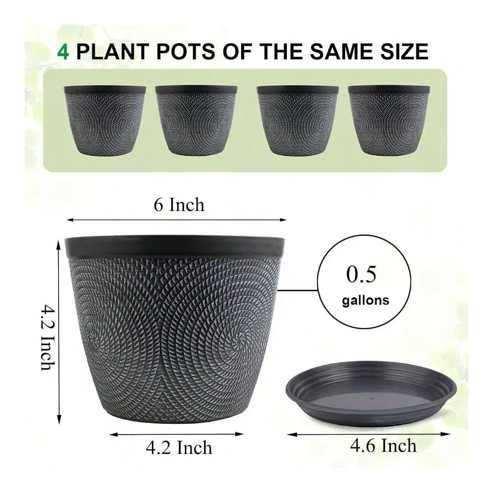Inch Flower Pots Planters Outdoor Indoor, 3 Pack Plastic Plant Pots With Drainage Hole Tray, Modern Decorative Garden Pot With
Inch Flower Pots Planters Outdoor Indoor, 3 Pack Plastic Plant Pots With Drainage Hole Tray, Modern Decorative Garden Pot With