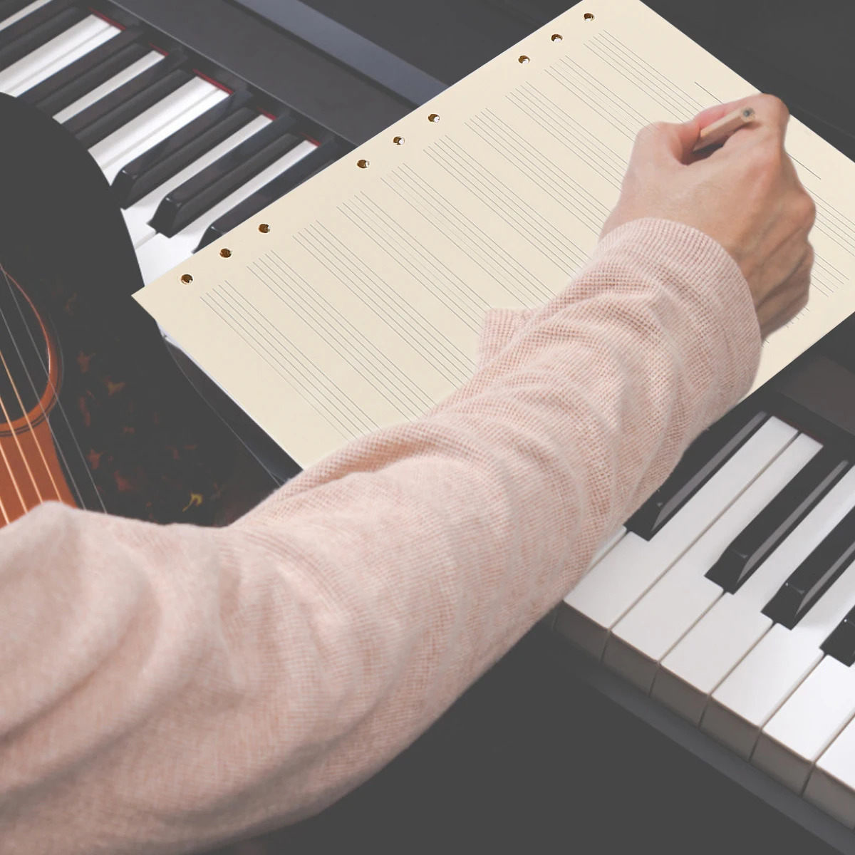 100 Sheets Five-Line Manuscript Refills High-Quality Smooth Writing 3mm Line Spacing Music Paper Notebook Refill Loose Leaf
100 Sheets Five-Line Manuscript Refills High-Quality Smooth Writing 3mm Line Spacing Music Paper Notebook Refill Loose Leaf